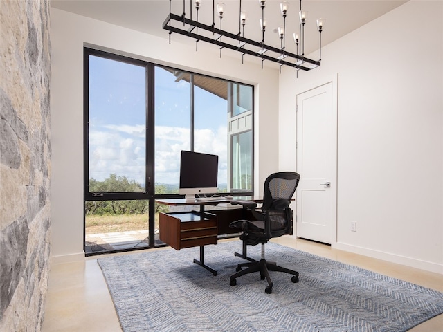view of home office