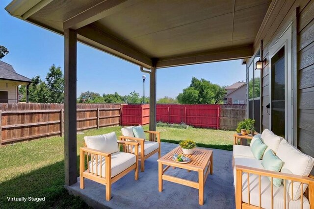 11100 Alison Parke Trl, Austin, TX 78750 - view of patio featuring an outdoor living space