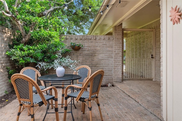 view of patio / terrace with fence and outdoor dining space
