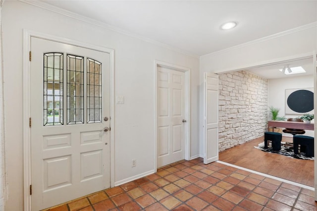 foyer with ornamental molding