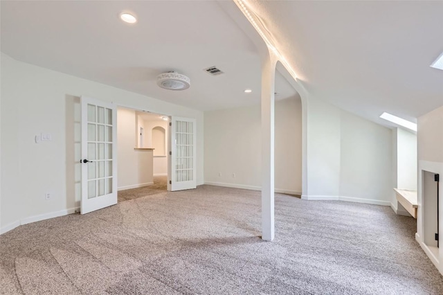 14308 Homestead Village Cir, Austin, TX 78717 - bonus room with french doors, carpet, arched walkways, recessed lighting, and baseboards