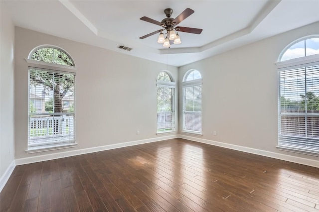 14308 Homestead Village Cir, Austin, TX 78717 - spare room featuring a tray ceiling, plenty of natural light, and baseboards