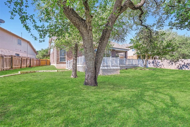 14308 Homestead Village Cir, Austin, TX 78717 - view of yard with a deck