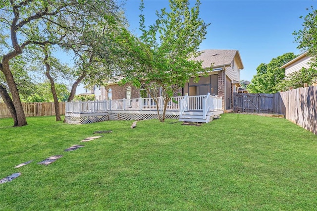 14308 Homestead Village Cir, Austin, TX 78717 - view of yard with a wooden deck