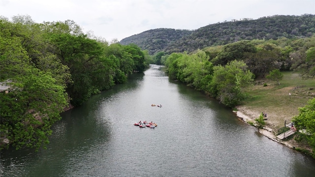 725 Winding Vw, New Braunfels, TX 78132 - water view with a mountain view and a view of trees