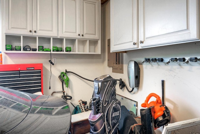 interior space with electric panel