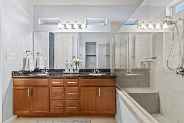 1401 Clearwing Cir, Georgetown, TX 78626 - full bath featuring double vanity and tiled shower