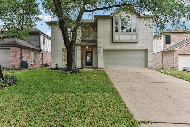 13113 Bennington Ln, Austin, TX 78753 - traditional-style home featuring a garage, a front lawn, driveway, and brick siding