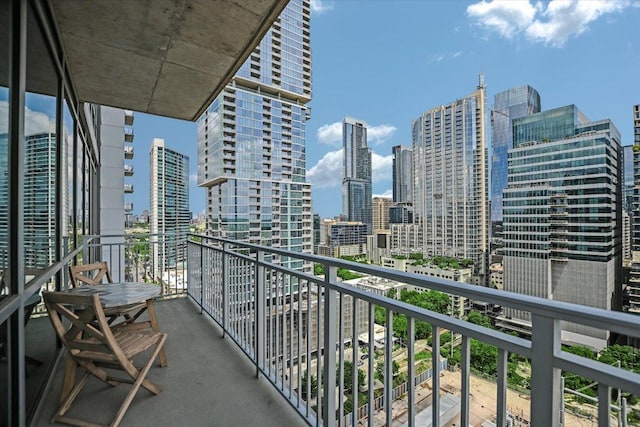 balcony featuring a view of city