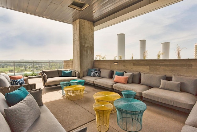 exterior space featuring an outdoor hangout area