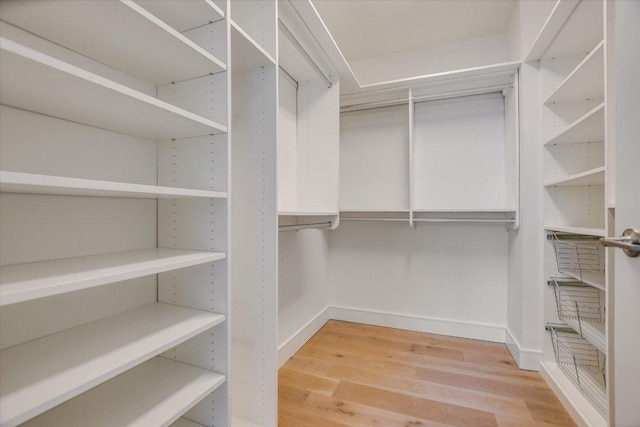 spacious closet with light wood-style floors