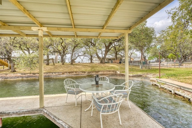 1833 Highland Dr, Marble Falls, TX 78654 - view of patio featuring a water view