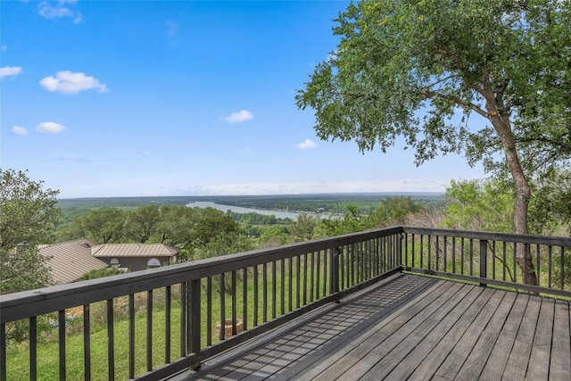 510 Circle Rd, Horseshoe Bay, TX 78657 - wooden terrace featuring a water view