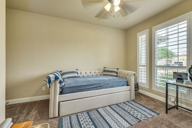 2600 Dalea St, Round Rock, TX 78681 - bedroom featuring baseboards, a ceiling fan, and carpet floors