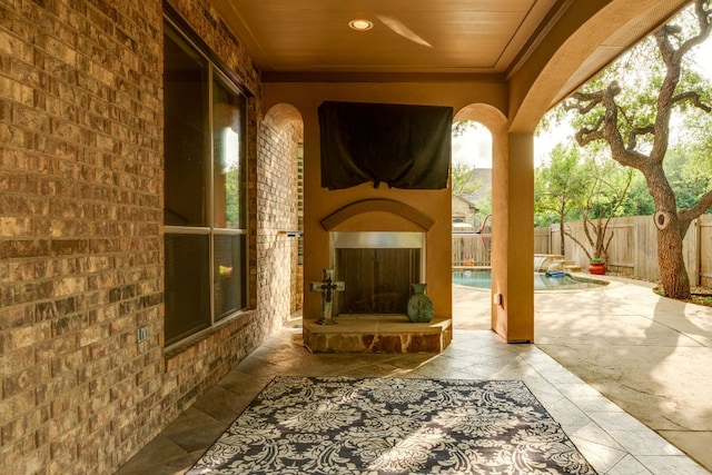 2600 Dalea St, Round Rock, TX 78681 - view of patio with a fenced backyard and a fenced in pool