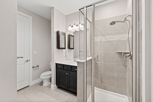 829 Expedition Way, Round Rock, TX 78665 - full bath with vanity, a shower stall, and tile patterned flooring
