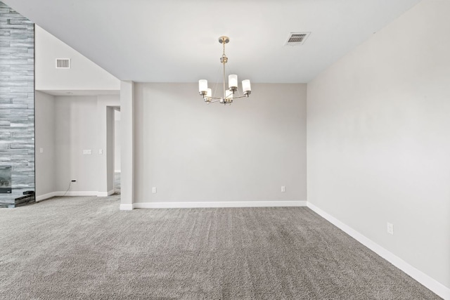 829 Expedition Way, Round Rock, TX 78665 - carpeted empty room with a chandelier and baseboards