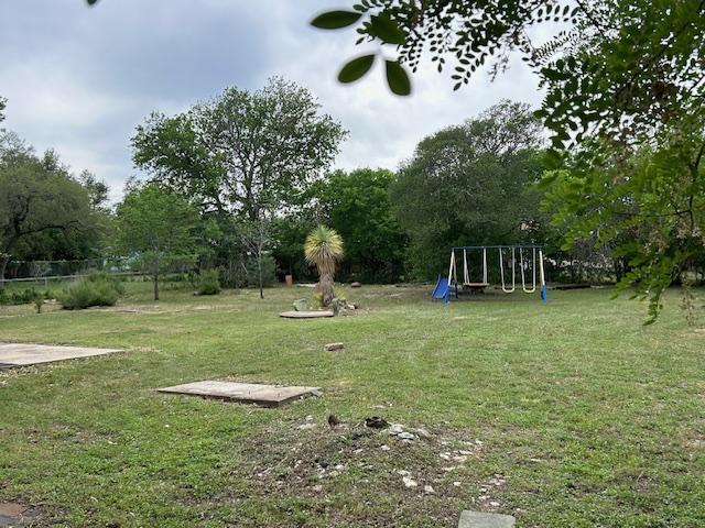 view of yard with a playground