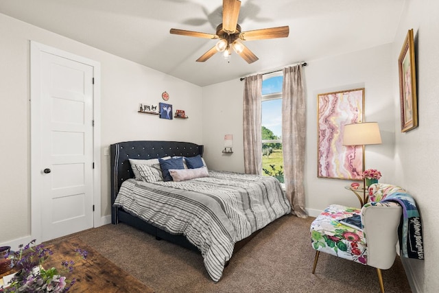 101 Durango Dr, Johnson City, TX 78636 - carpeted bedroom with ceiling fan and baseboards