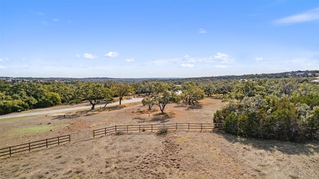 exterior space with a rural view