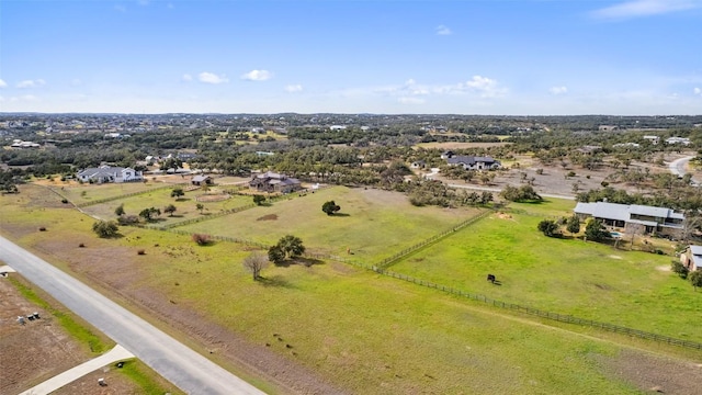 aerial view featuring a rural view