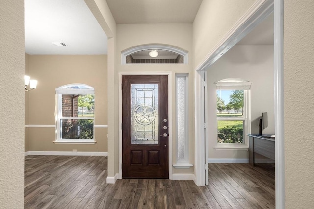 1517 Cherokee Run, Pflugerville, TX 78660 - foyer featuring wood finished floors and baseboards