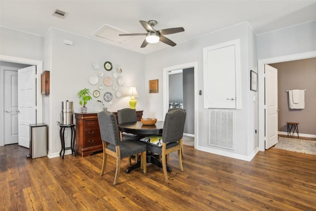 103 Bonham Ln, Paige, TX 78659 - dining space with wood finished floors, ceiling fan, and baseboards