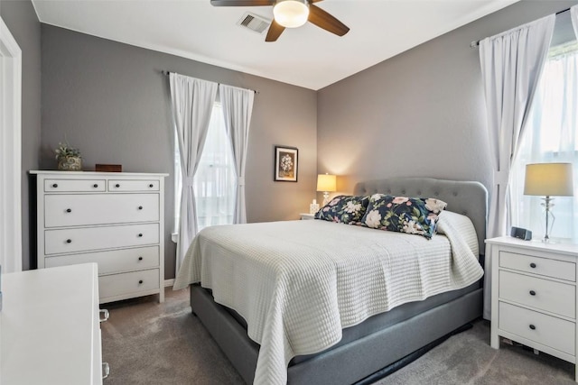 103 Bonham Ln, Paige, TX 78659 - carpeted bedroom with multiple windows and ceiling fan