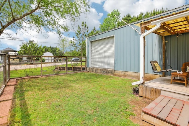 103 Bonham Ln, Paige, TX 78659 - view of yard with a wooden deck