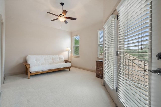 7800 Aspen Highlands Dr, Austin, TX 78746 - sitting room featuring carpet and a ceiling fan
