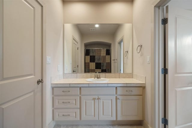 7800 Aspen Highlands Dr, Austin, TX 78746 - bathroom with vanity and baseboards