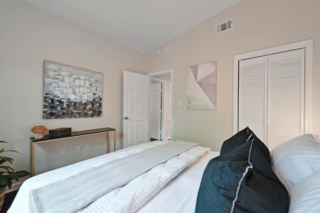 2115 Ann Arbor Ave Unit B, Austin, TX 78704 - bedroom featuring vaulted ceiling and a closet