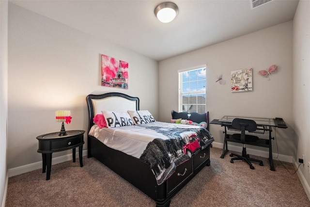 1728 Siena Sunset Rd, Leander, TX 78641 - bedroom with baseboards, carpet, and visible vents