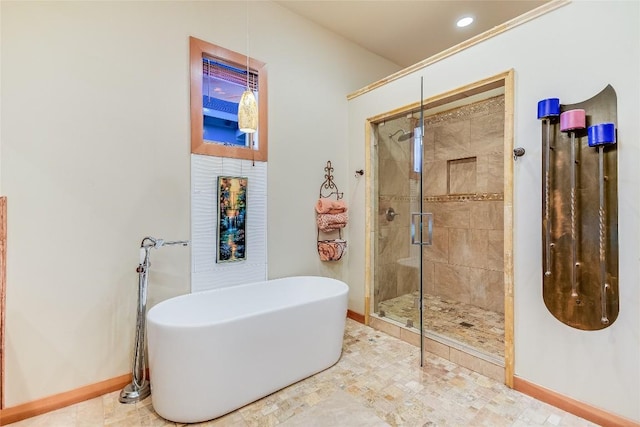 611 N Cuernavaca Dr Unit 301, Austin, TX 78733 - bathroom with a shower stall and a freestanding bath