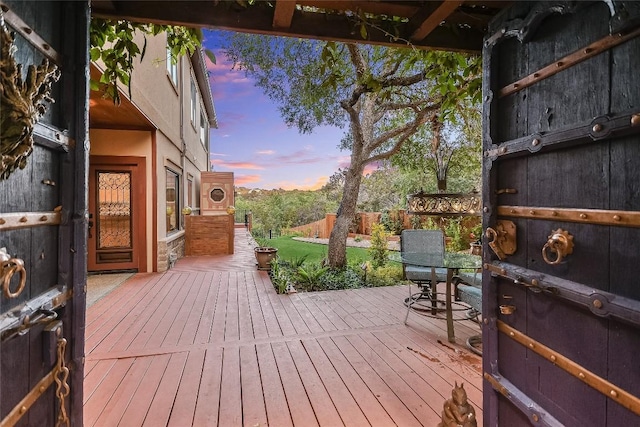 611 N Cuernavaca Dr Unit 301, Austin, TX 78733 - view of deck at dusk