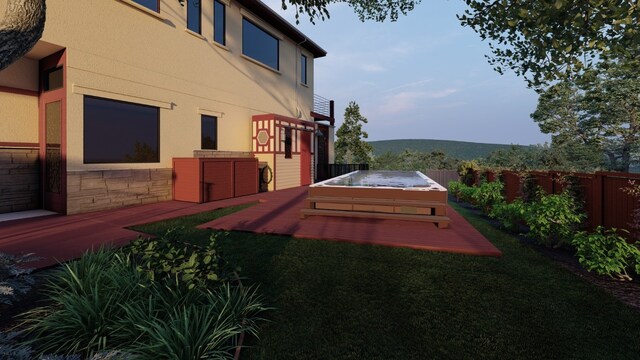 611 N Cuernavaca Dr Unit 301, Austin, TX 78733 - fenced backyard with a hot tub and a mountain view