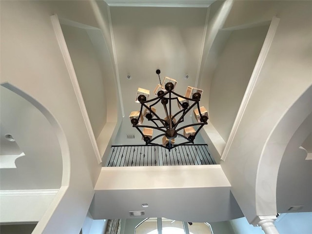 room details with a chandelier