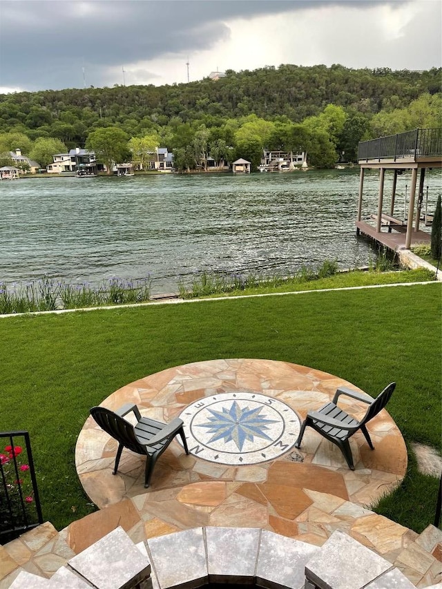 3113 Ski Shores Ter, Austin, TX 78730 - view of patio / terrace with a water view and a view of trees