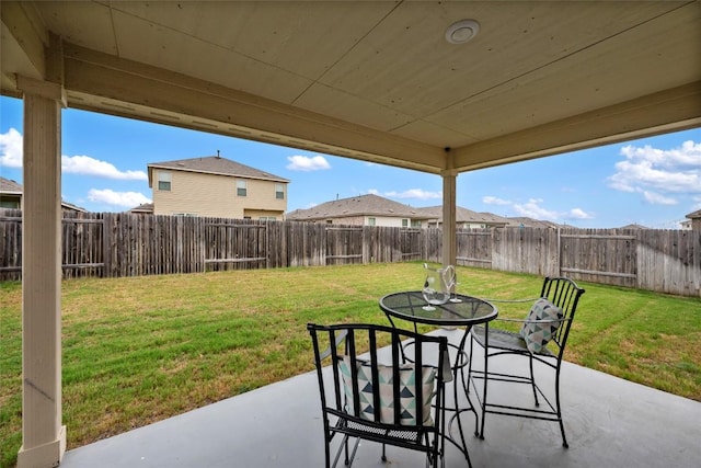 view of patio with a fenced backyard