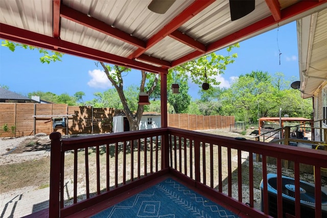 wooden deck featuring fence and central air condition unit