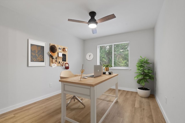 10416 Doering Ln, Austin, TX 78750 - office with light wood-type flooring and a ceiling fan
