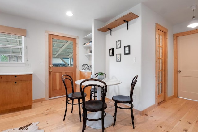 1405 Cometa St, Austin, TX 78721 - dining space with light wood-type flooring and recessed lighting