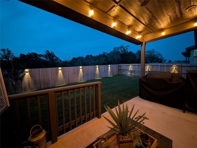view of patio with a fenced backyard