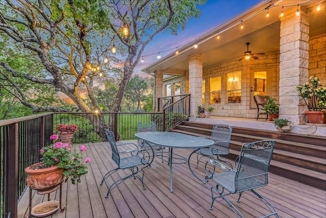 505 Newhall Cv, Austin, TX 78746 - wooden deck with outdoor dining area