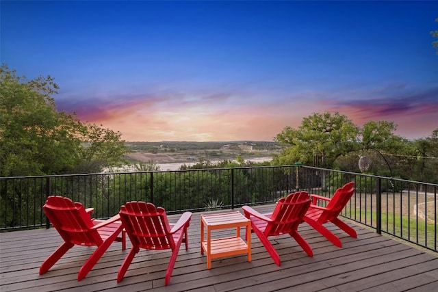 view of deck at dusk