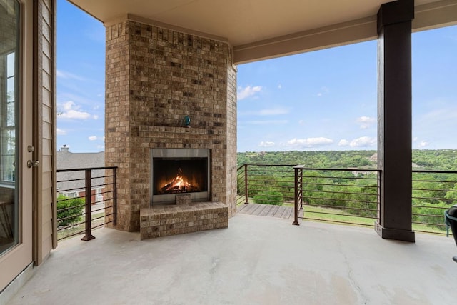 3207 Crystal Falls Pkwy, Leander, TX 78641 - view of patio featuring an outdoor brick fireplace