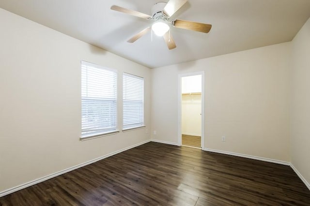 17928 Honey Locust Ln, Elgin, TX 78621 - spare room with dark wood-style flooring and ceiling fan