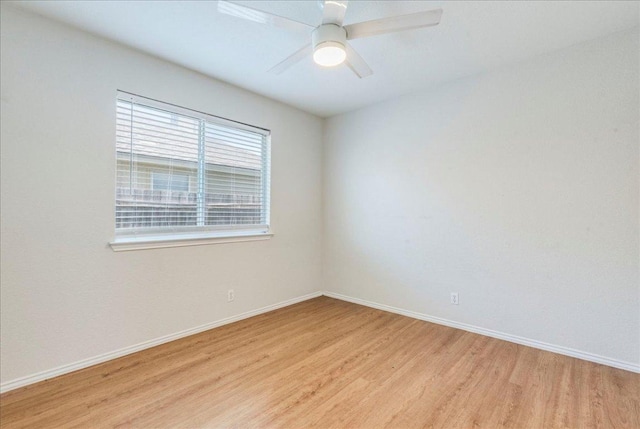 109 David Dr, Hutto, TX 78634 - empty room featuring light wood-type flooring, baseboards, and ceiling fan
