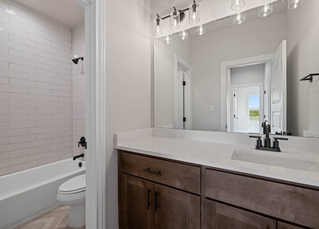 109 Flora Springs Cv, Liberty Hill, TX 78642 - bathroom featuring vanity, toilet, and  shower combination