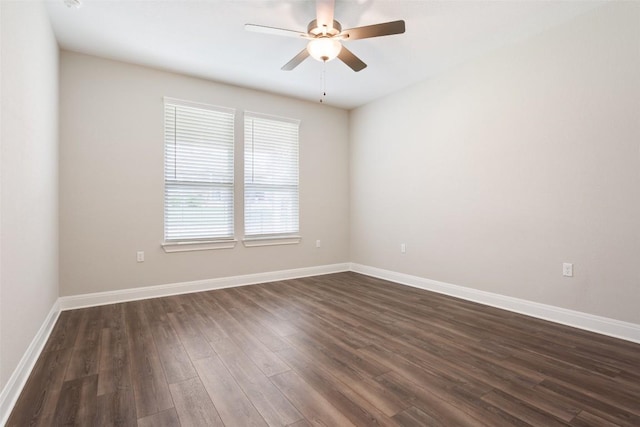 1104 Hanging Star Ln, Georgetown, TX 78633 - unfurnished room with dark wood-style flooring and a ceiling fan